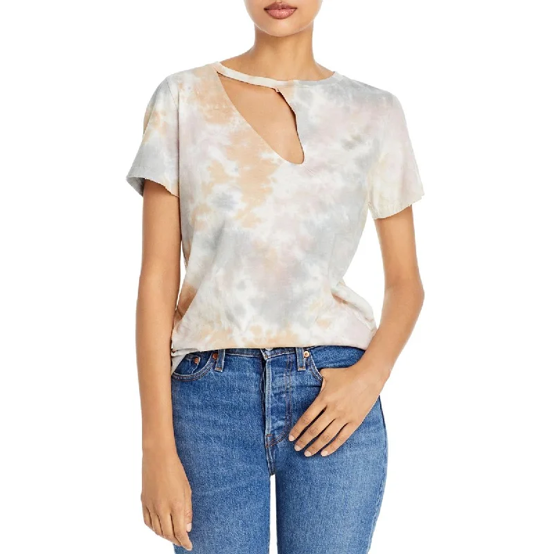 n:PHILANTHROPY Dash Women's Tie-Dye Cut Out Knot Front Cropped Tee